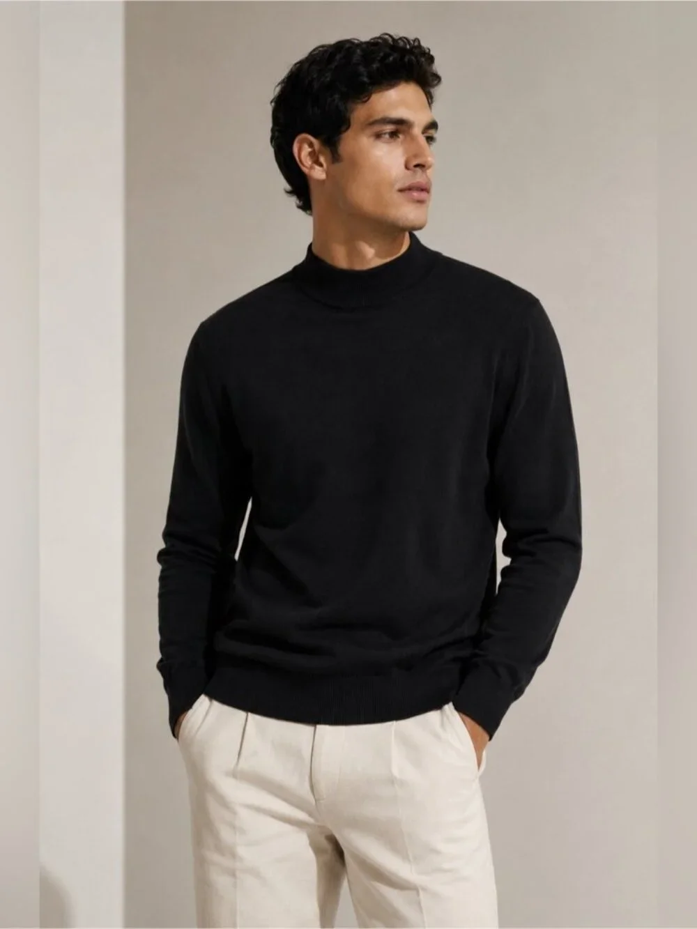 Baracuta Black Mock Neck Sweater – Size L